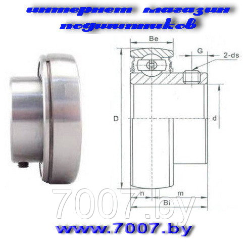 Подшипник SB204 (US204,YAT204,UE204) размер  20x47x25/14- фото2