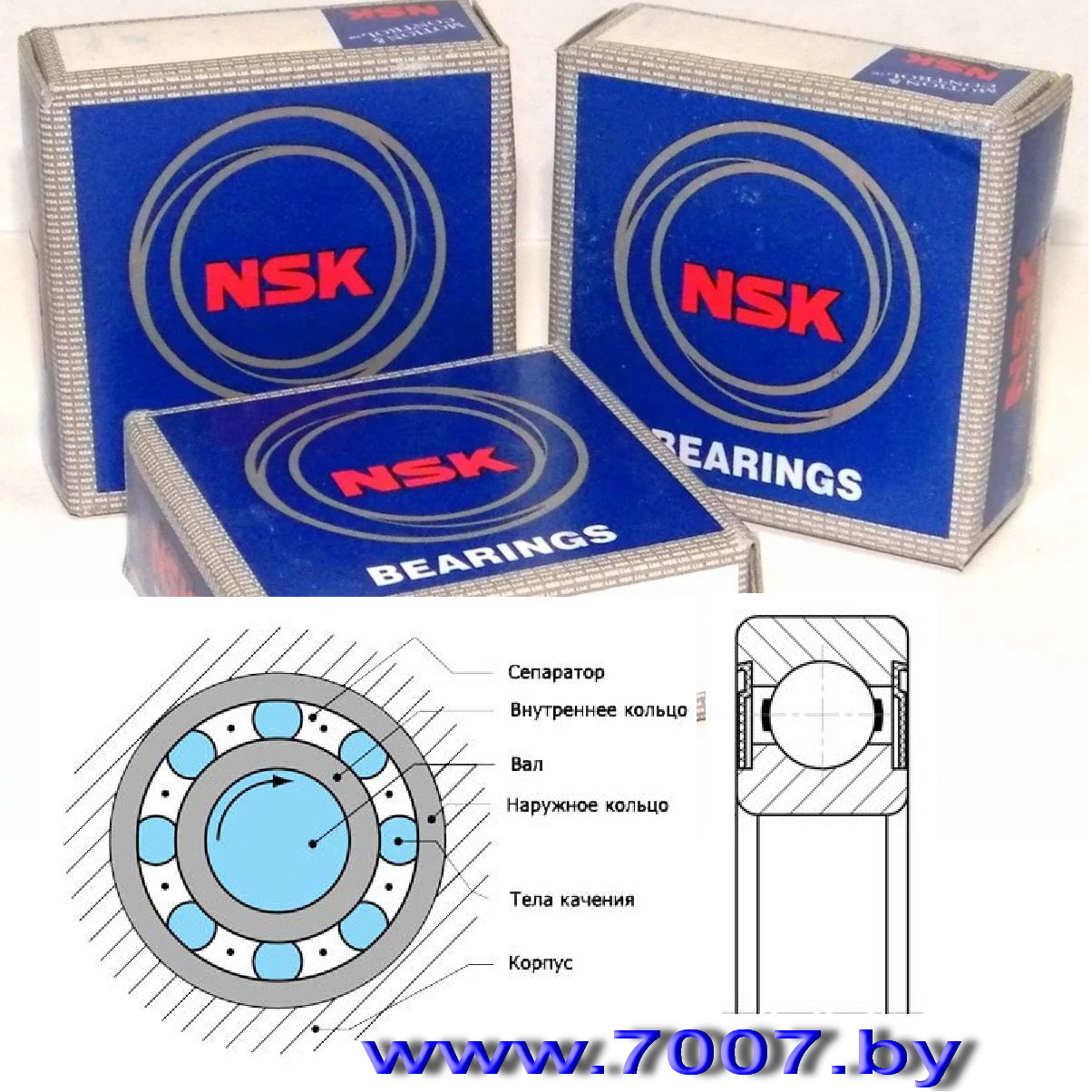 Подшипник 629 ZZ C3, размер 9х26х8, NSK - фото3