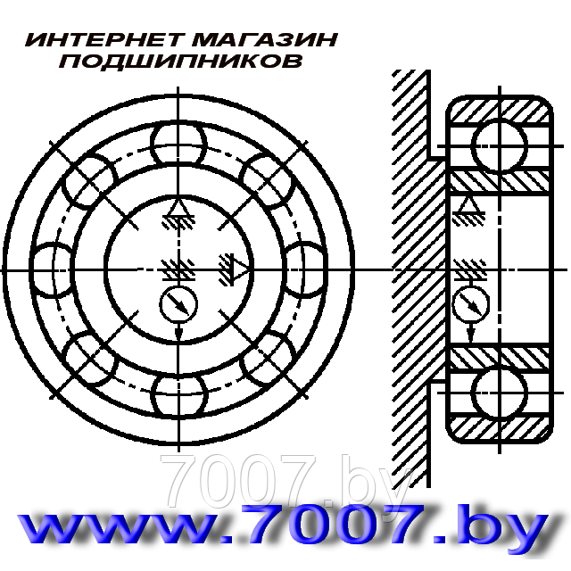 Подшипник 608 2RS (180018), размер 8х22х7- фото3