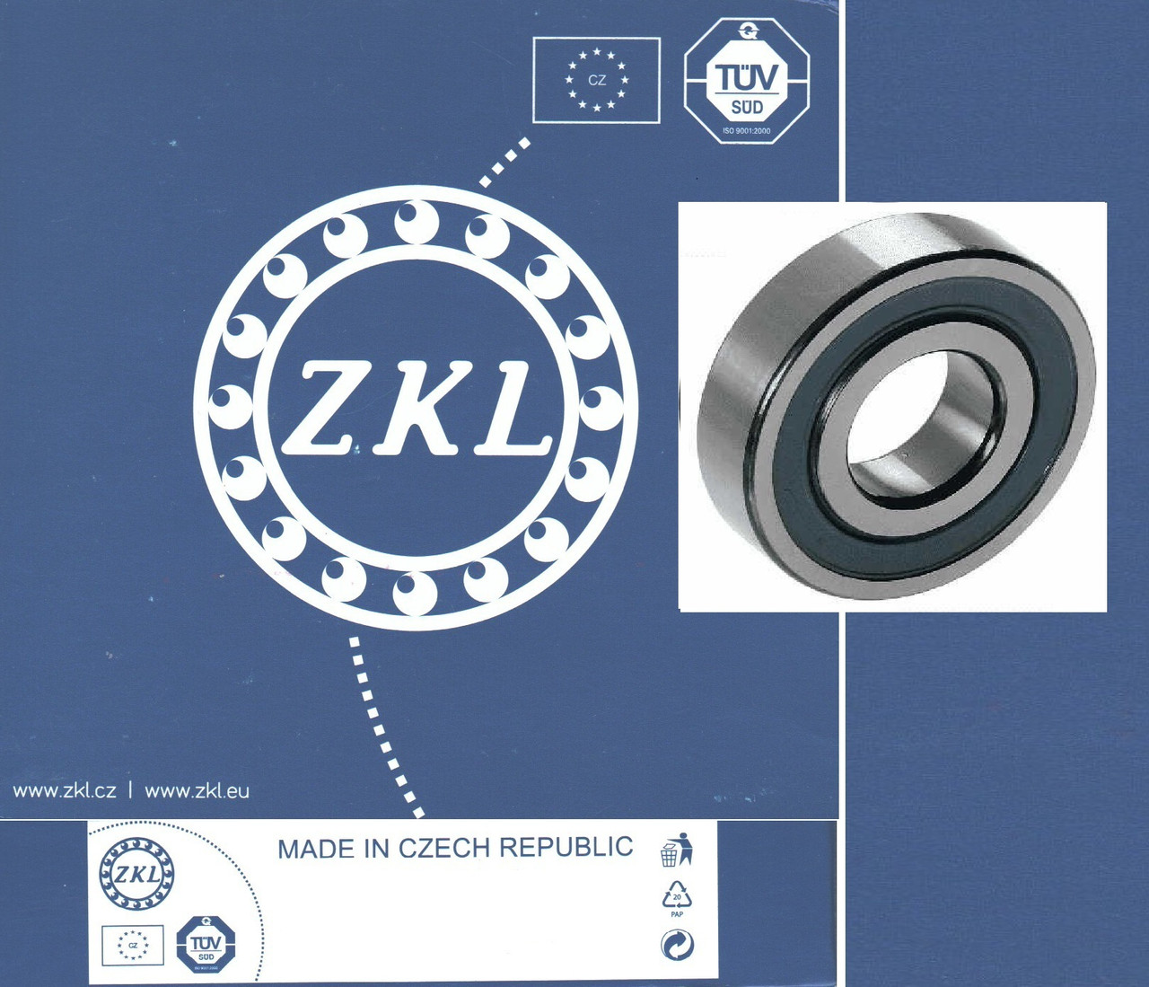 Подшипник 6313 2RS С3, размер 65х140х33, ZKL Чехия - фото